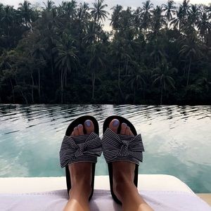 Flats sandals bow design size 6 summer shoes